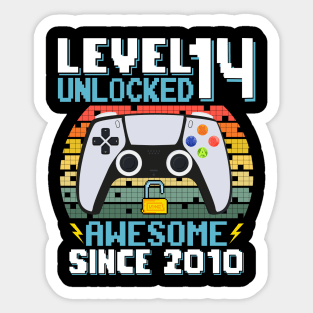 Level 14 Unlocked Awesome Since 2010 Sticker